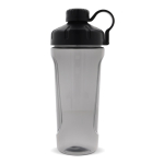 Plastic shaker voor de sportschool met elegante zwarte dop 900ml kleur zwart tweede weergave