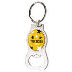 2-in-1 metalen sleutelhanger met flesopener om te personaliseren kleur glanzend zilver