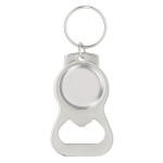 2-in-1 metalen sleutelhanger met flesopener om te personaliseren kleur glanzend zilver tweede weergave