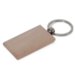 Rechthoekige houten sleutelhanger om te personaliseren 9x3cm kleur hout