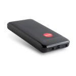 Powerbank van gerecycled ABS met meerdere poorten, 10.000 mAh kleur zwart