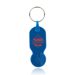 Plastic sleutelhanger met 1-euromunt en personaliseerbare hoes