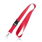 Polyester lanyard van 2 cm met tiptop en metalen karabijnhaak kleur rood