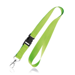 Polyester lanyard van 2 cm met tiptop en metalen karabijnhaak kleur lichtgroen