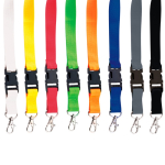 Polyester lanyard van 2 cm met tiptop en metalen karabijnhaak