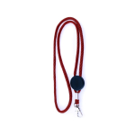 Verstelbare buisvormige polyester lanyard met karabijnhaak, 3 cm kleur rood