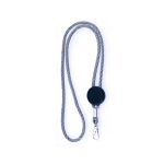 Verstelbare buisvormige polyester lanyard met karabijnhaak, 3 cm kleur wit