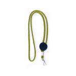 Verstelbare buisvormige polyester lanyard met karabijnhaak, 3 cm kleur geel