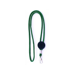 Verstelbare buisvormige polyester lanyard met karabijnhaak, 3 cm kleur groen