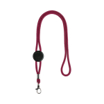 Verstelbare buisvormige polyester lanyard met karabijnhaak, 3 cm kleur roze