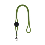 Verstelbare buisvormige polyester lanyard met karabijnhaak, 3 cm kleur lichtgroen