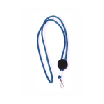 Verstelbare buisvormige polyester lanyard met karabijnhaak, 3 cm kleur lichtblauw