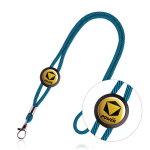 Verstelbare buisvormige polyester lanyard met karabijnhaak, 3 cm kleur lichtblauw