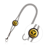 Verstelbare buisvormige polyester lanyard met karabijnhaak, 3 cm