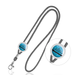 Moderne buisvormige polyester lanyard met karabijnhaak, 3 cm kleur zwart