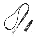 Buisvormige lanyard met karabijnhaak en veiligheidssluiting kleur zwart