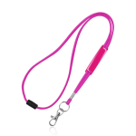 Buisvormige lanyard met karabijnhaak en veiligheidssluiting kleur roze