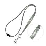 Buisvormige lanyard met karabijnhaak en veiligheidssluiting kleur lichtgrijs