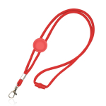 Verstelbare buisvormige polyester lanyard met karabijnhaak, 3 cm kleur rood