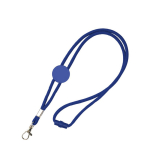 Verstelbare buisvormige polyester lanyard met karabijnhaak, 3 cm kleur koningsblauw