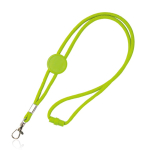 Verstelbare buisvormige polyester lanyard met karabijnhaak, 3 cm kleur lichtgroen