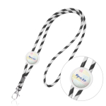 Buisvormige lanyard van polyester met kleurrijk gestreept design