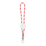 Lange lanyard-sleutelhanger die verstelbaar is met karabijnhaak kleur rood