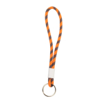 Lange sleutelhanger van terlenka met verstelbare metalen ring kleur neon oranje