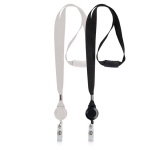 Polyester lanyard met intrekbare badgehouder en blokkeersysteem