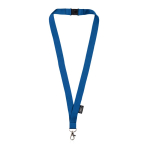 RPET lanyard met veiligheidssluiting en metalen karabijnhaak, 3 cm kleur marineblauw