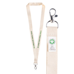 Klassieke lanyard in natuurlijke kleur, van biologisch katoen, 2 cm