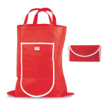 Opvouwbare non-woven tas met klittenbandsluiting 80 g/m² kleur rood