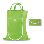 Opvouwbare non-woven tas met klittenbandsluiting 80 g/m² kleur lichtgroen