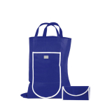 Opvouwbare non-woven tas met klittenbandsluiting 80 g/m² kleur marineblauw