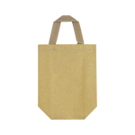 Non-woven tas met glitterafwerking en riemen 130 g/m² kleur goud