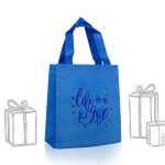 Non-woven tas met glitterafwerking en riemen 130 g/m²