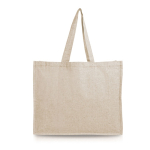 Tas van gerecycled katoen met zijvouw 190 g/m² kleur beige