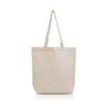 Opvouwbare tas van gerecycled katoen met binnenvak 190 g/m² kleur beige