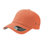 Baseballpet van katoenen keperstof met metalen oogjes 250 g/m² kleur oranje