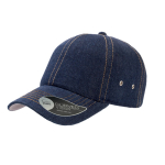 Baseballpet van katoenen keperstof met metalen oogjes 250 g/m² kleur jeans blauw