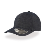 Baseball cap van katoenen keperstof met klittenbandsluiting kleur jeans blauw