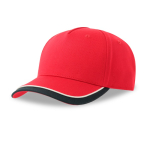 Pet voor kinderen van biokatoen in baseballstijl, 260 g/m² kleur rood