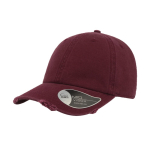 Katoenen pet in Amerikaanse jaren 90-stijl met versleten look 280 g/m² kleur bordeaux