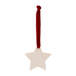 Kerstster ornament met fluwelen lint kleur rood derde weergave