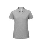 Piqué katoenen polo voor dames met korte mouwen 180 g/m² B&C kleur lichtgrijs