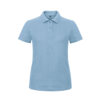 Piqué katoenen polo voor dames met korte mouwen 180 g/m² B&C kleur lichtblauw