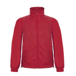 Polyester herenjas, winddicht en waterdicht B&C kleur rood