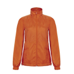 Polyester damesjas, waterdicht en winddicht B&C kleur oranje