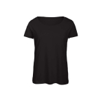 T-shirt van polyester en katoen voor dames 130 g/m² B&C kleur zwart