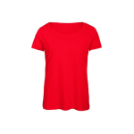 T-shirt van polyester en katoen voor dames 130 g/m² B&C kleur rood